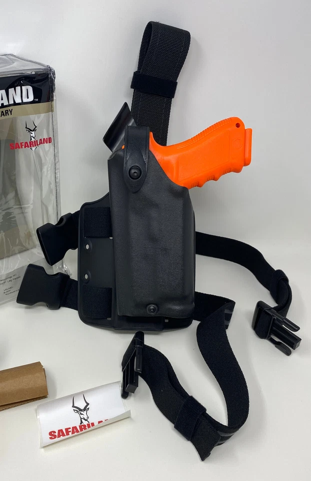 Safariland 6004 SLS Leg Rig Holster LH STX Black GLOCK 17 22 + LIGHT - LEFT HAND - Image 3 of 4