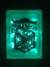 Harry Potter Slytherin crest Nightlight Night Light Lighted Glass Block Hogwarts