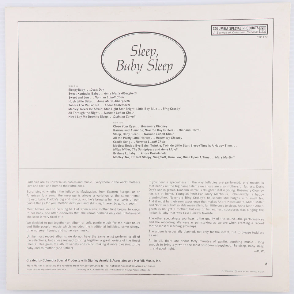 PET Milk - Sleep, Baby Sleep - Nursery Rhymes 1965 12" LP Vinyl Record CSP 177 - Image 2 of 4