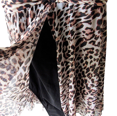 Gottex Size 8 Animal Print Sheer Overlay One Piece Swimsuit