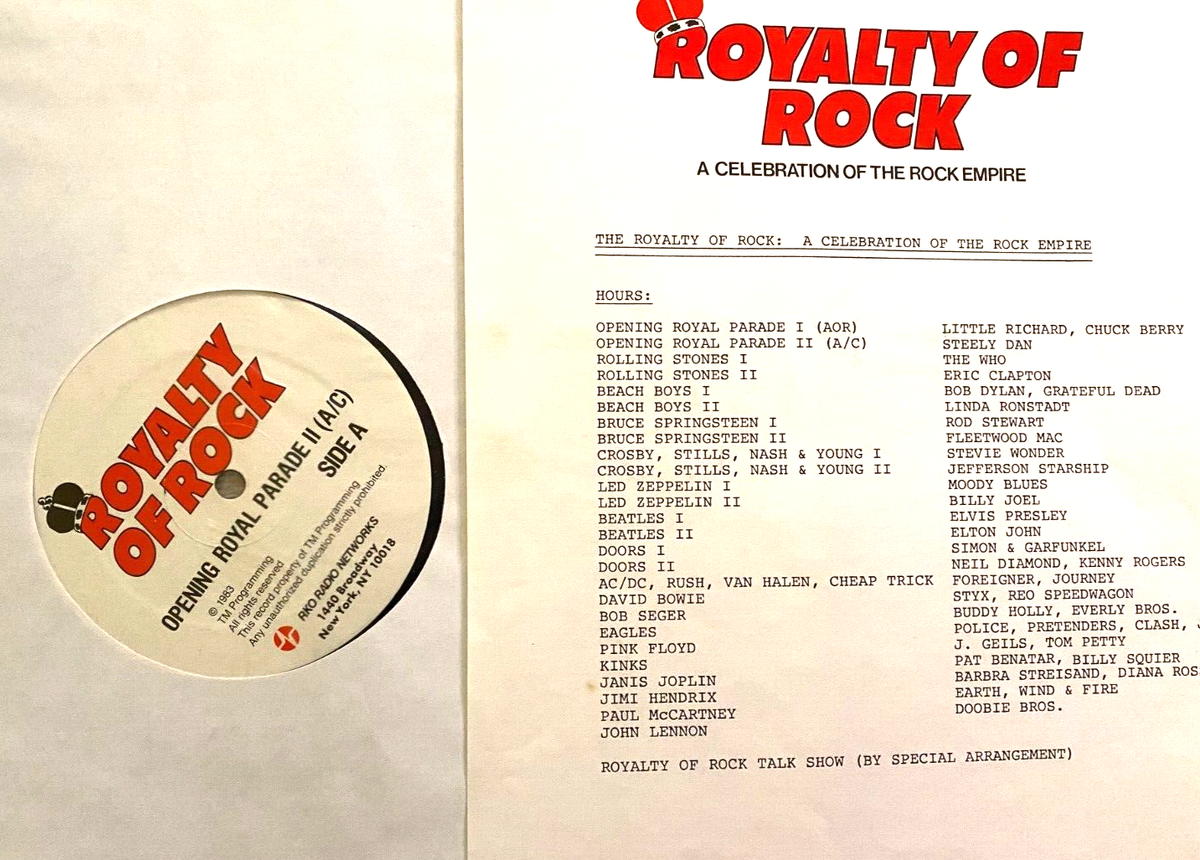 1983 RKO ROYALTY OF ROCK 1 HR HISTORY OF R&R FROM '56-'83