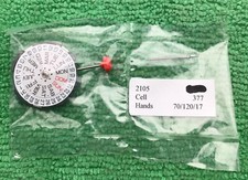Genuine Miyota 2105 Movement Quartz Japan, 3 Hands, Day/Date at 3, NOS