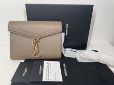 NEW SAINT LAURENT YSL LEATHER CASSANDRA CHAIN WALLET BAG PURSE BOX AUTHENTIC