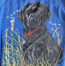 Vintage Jerzees Large Sweatshirt Black Labrador Retriever Hunting USA Made NWT