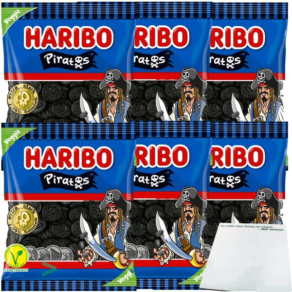 Haribo Piratos Lakritz Extra WüRzig Extra Stark 6Er Pack (6X175G) + Usy Block-image