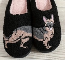 German Shepherd Dog Cat Patterned Adorable Warm Slippers Soft Sole Non-Slip Mule
