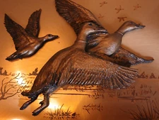 Vintage Mid-Century 3D Brass Framed Dusks Wall Art 12"x10"