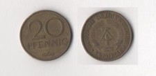 DDR M&uuml;nze 20 Pfennig 1969 Messing *DR58e