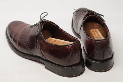 Scarpe da sella vintage Hannover Shell Cordovan uomo 10 D/B bordeaux 2100 eleganti derby - Foto 4 di 11