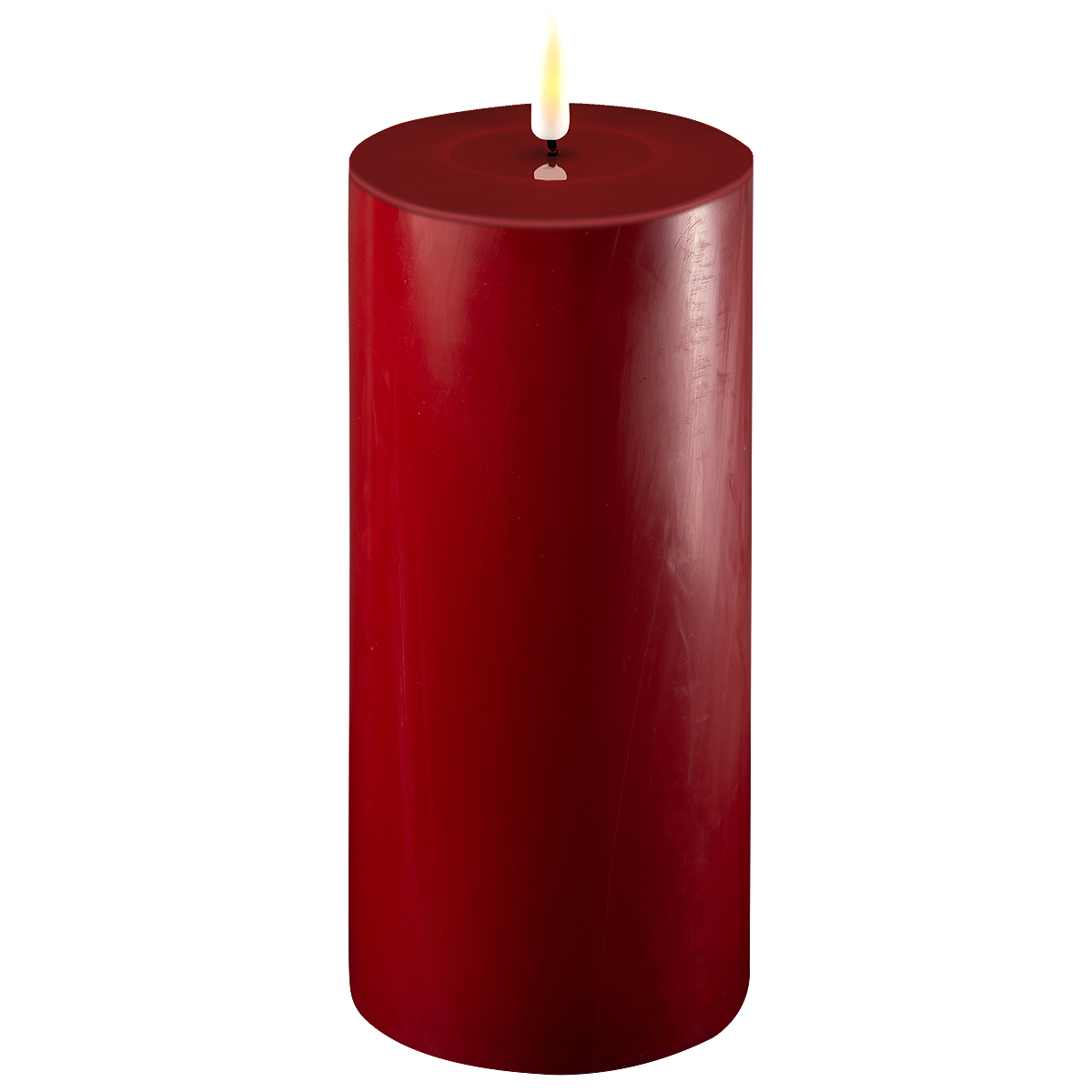 LED Wax Pillar Church Candle Red Realistic 3D Flickering Flame Christmas 20x10cm