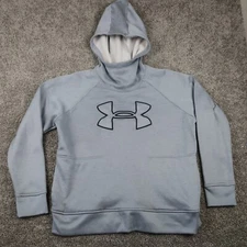 Under Armour Hoodie Mens L Gray Coldgear Performance Fleece