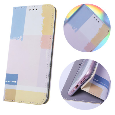 FÜR HUAWEI P30 LITE - Buch Muster Handy Tasche Hülle Case Etui Pastel SQUARE