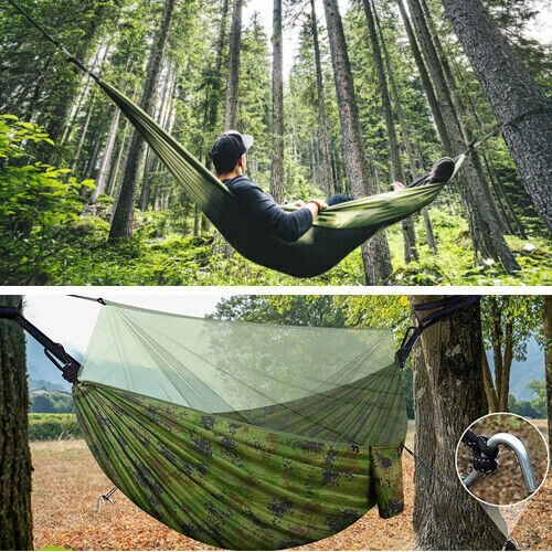 2 Person Camping Hammock with Mosquito Net Outdoor Hammock Double  Lightweight