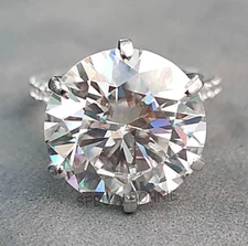 Rare 8Ct Certified Diamond Solitaire Ring ! FREE DIAMOND STUDS !Tariffs Free