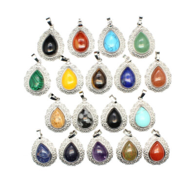 1Pcs Natural Lapis  Lazuli& Tiger's eye&  Blue Sand Gemstone Pendant  32mm*23mm