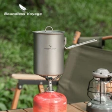 900ml Titanium Pot Camping Cup Outdoor Single Layer Mug Lightweight Cookware