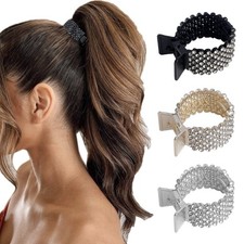 1.77Inch Small Hair Claw Clips for High Ponytail, Rhinestone Shark Hair Clips...