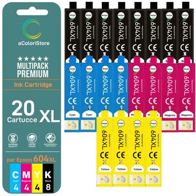 ACOLORISTORE 20 cartucce compatibili con 604XL XP 2200 4200 WF 2910 2510 604 XL