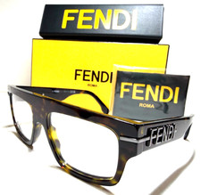 FENDI FENDIGRAPHY FE50062I 052 HAVANA W/SILVER ACENTS AUTHENTIC EYEGLASSES 54-17