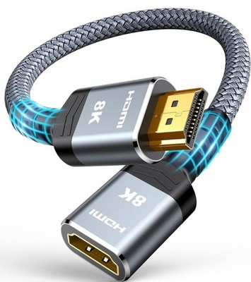8K 4K HDMI Extender Cable - 1.5FT, Ultra High Speed HDMI Adapter Male to Female