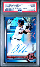 2022 Bowman Draft Chrome Chase Delauter Auto True Blue /150 PSA 9
