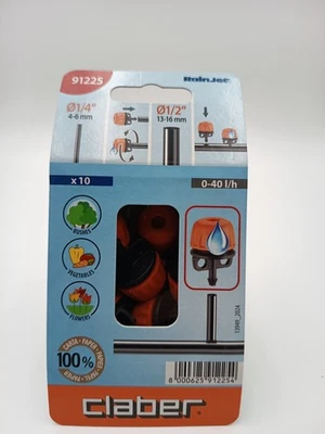 Claber Rain Jet x10 Goutteurs Réglables 0-40 l/h Jardinage Arrosage NEUF - Photo 1/3