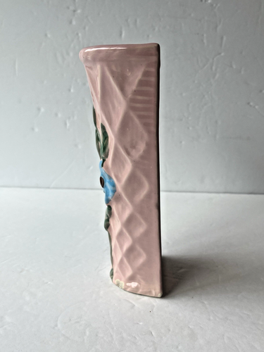 Cesto fioriera tascabile da parete ceramica Morton vintage tessuto rosa/verde/blu fiore - Foto 3 di 13