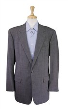 Brooks Brothers Gray Black Plaid 2-Btn Wool Blazer Jacket 42L