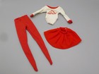 Barbie '81 Jordache Fashion Cheerleader Bodysuit Logo Skirt Red Tights Mego 2295
