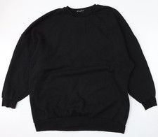 Womens UK Size 12 PRETTYLITTLETHING Black Pullover Sweatshirt