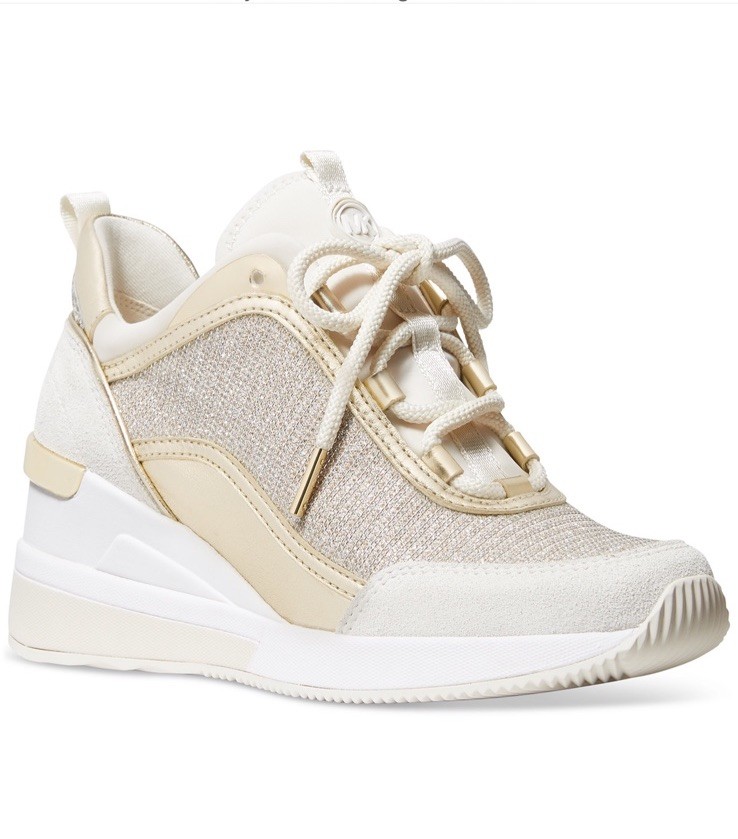 Michael Kors Lolly Wedge Sneakers Champagne Women's 8,5