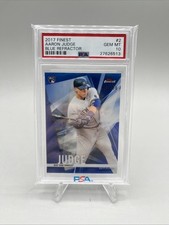 2017 Topps Finest Baseball Aaron Judge Rookie Blue Refractor /150 PSA 10 #2