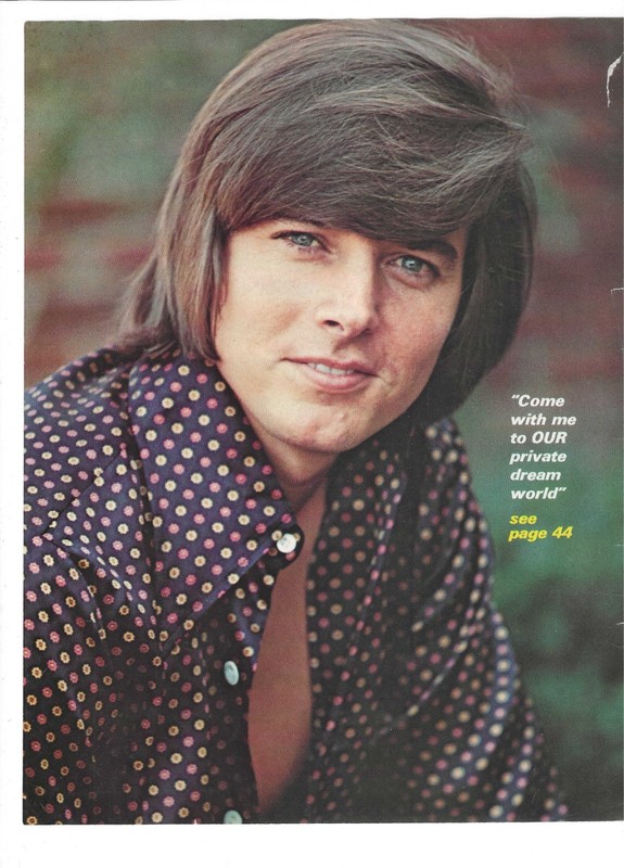 Teen Heartthrob Bobby Sherman "Come with me" Magazine Cut Out-1970's