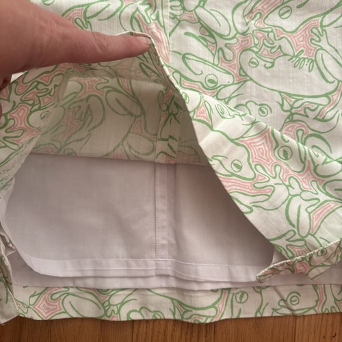 Vintage Lilly Pulitzer Pink Green White Frogs Girls Lined Shift Dress Size 12 - Picture 6 of 6