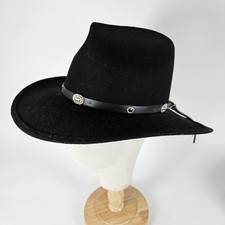 Leisure Felt Hat 100 Wool Size Medium Black Accent Trim USA Made Festival