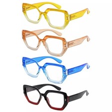 4 Pack Fashionable Reading Glasses Trendy Readers R2026