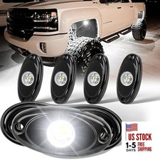 White Rock Lights 6000K Ultra Bright LED Underglow Lights 4 Pods White 3LED
