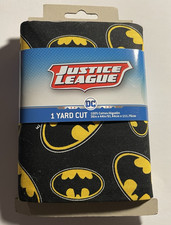 Batman Logo Justice League DC 1 Yard Cut 100 Cotton Fabric 36" x 44"