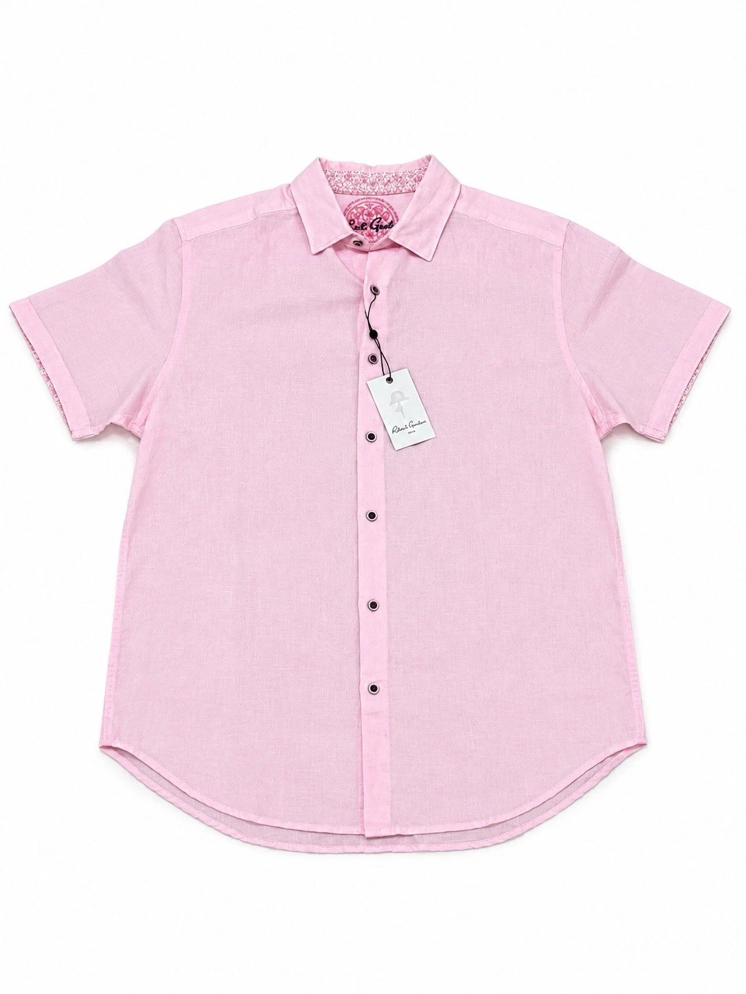 NWT Robert Graham Men's Borsi Pink Linen Blend Short Sleeve Button Up Shirt Sz L
Opens in a new wind
