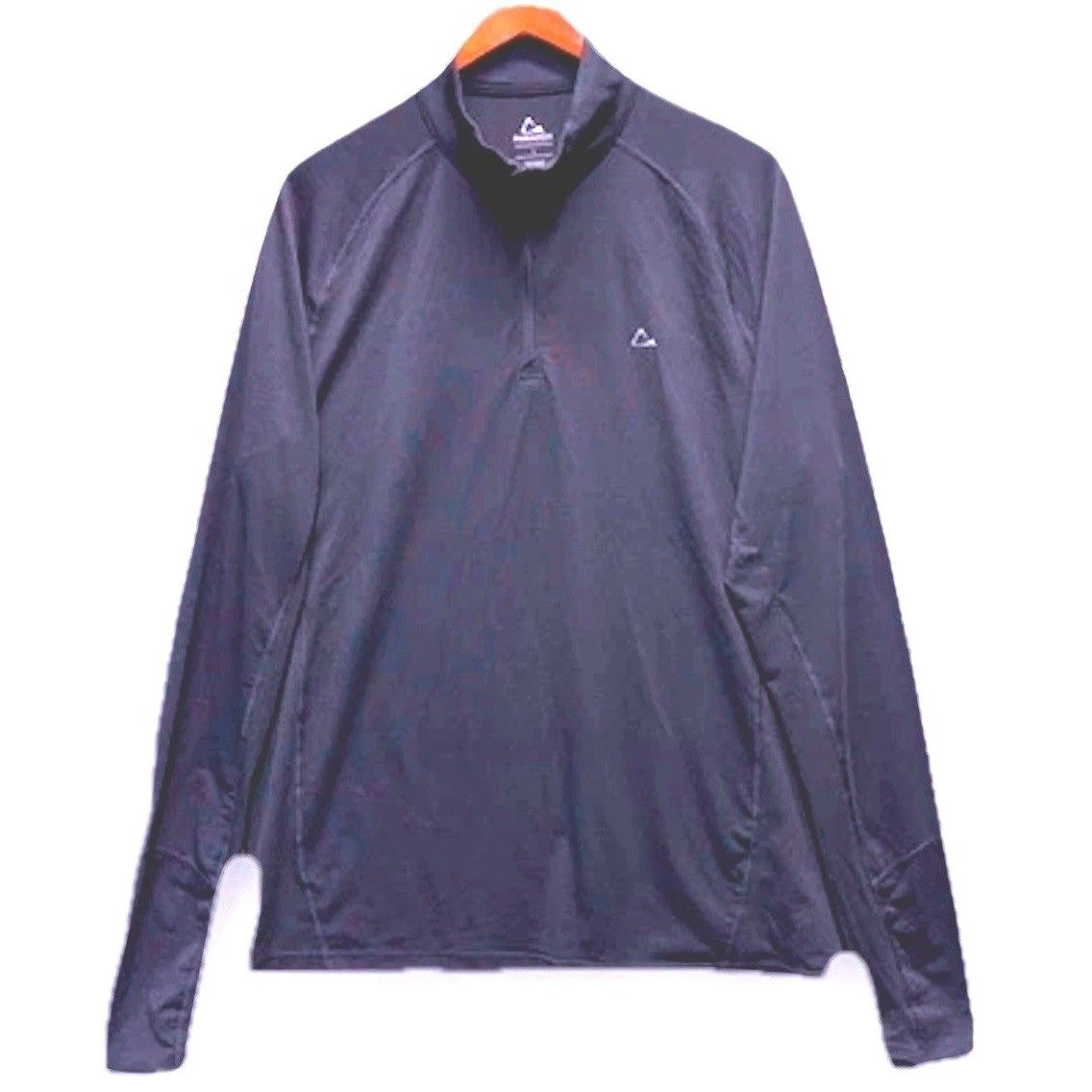 Paradox Mens Merino Wool Quarter Zip Base Layer Pullover Black Sweatshirt Size L