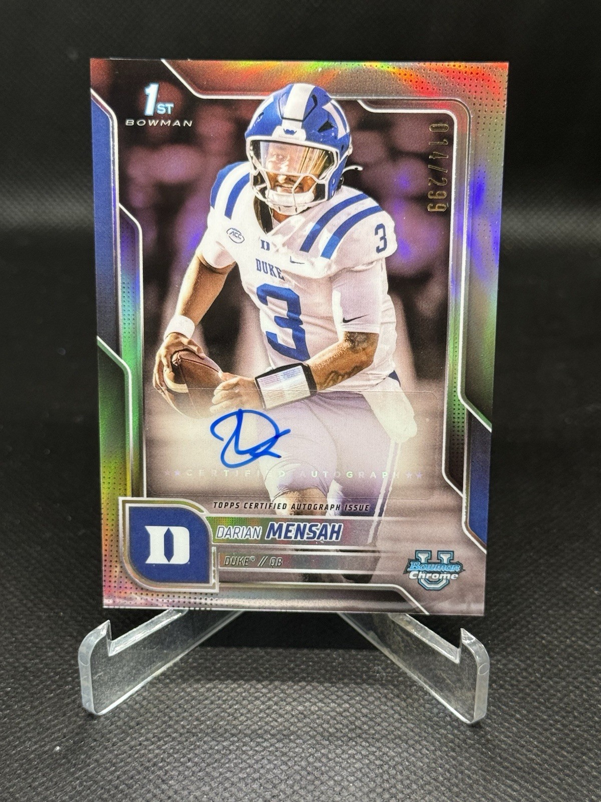 2025 Darian Mensah Bowman Chrome U Auto 1st Refractor /299