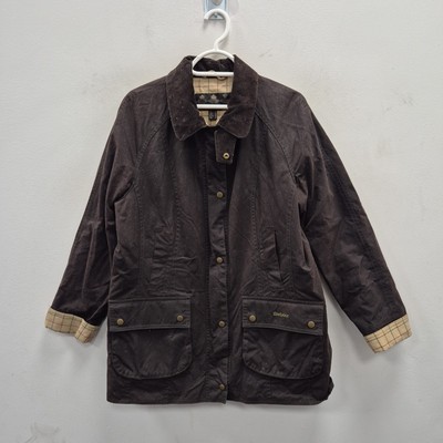 Barbour Retail Beadnell Brown Wax Waterproof Rain Coat Jacket Size UK 16  Women's UK