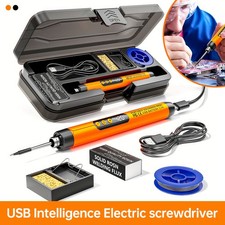 Mini Akkuschrauber Elektrischer Schraubendreher USB Lötkolben Set LED-Anzeige