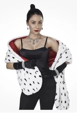 Adult Women's Cruella Deville 101 Dalmatians Halloween Costume Stole Shall Scarf
