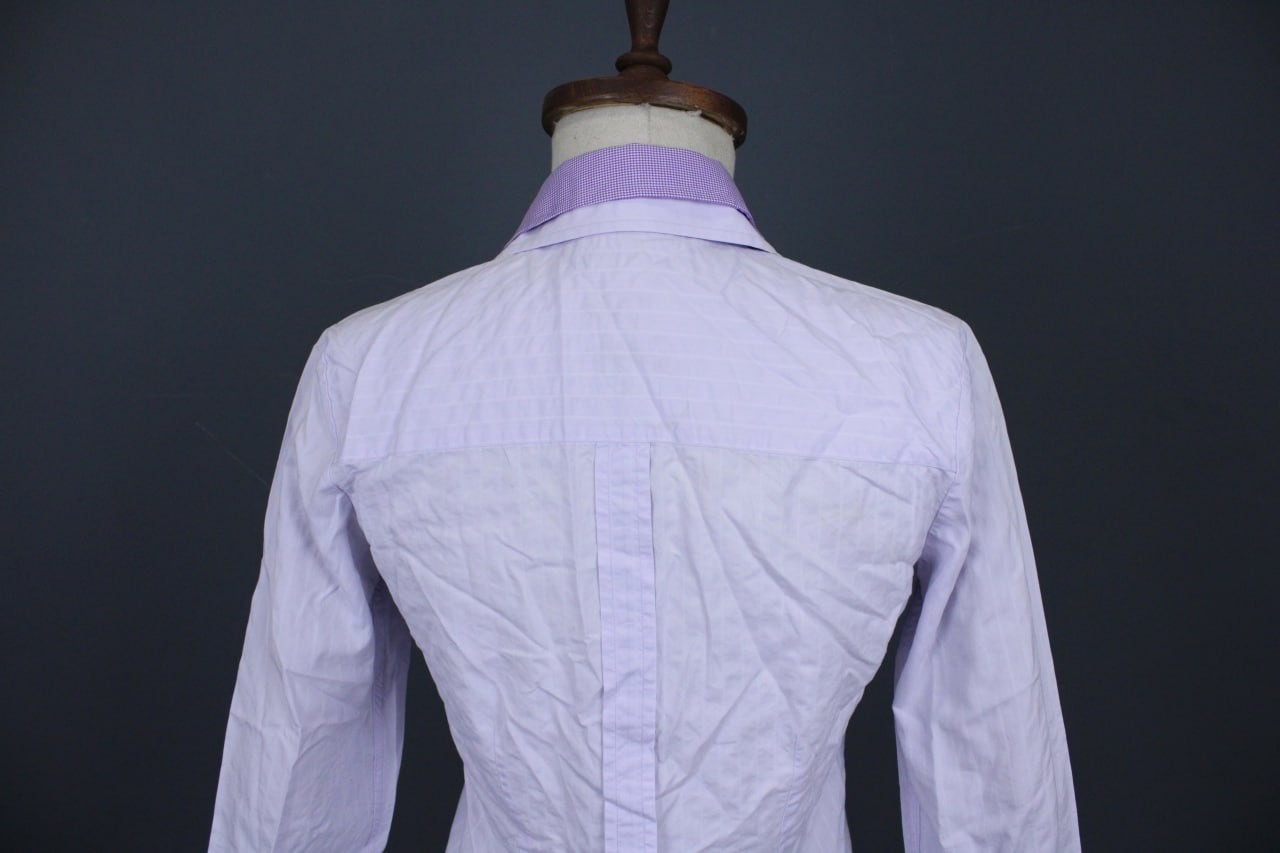 La Martina Polo Club Purple Cotton Long Sleeve Button Down Logo Blouse Size S image 8