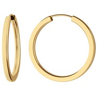 Paar Ohrringe Creolen Vierkant Ohrschmuck Aus 333 Gold Gelbgold 29X2,5Mm