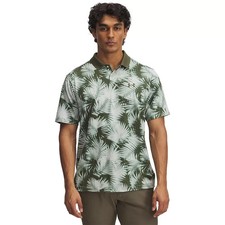 NEW 60 Under Armour Men's Performance 3.0 Polo, LARGE, Green Palm Print