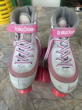 Firestar Kids' Pink And White Roller Skates Size 3 Roller Derby