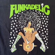 George Clinton Funkadelic topless stivali alti afro ragazza concerto tour camicia grande