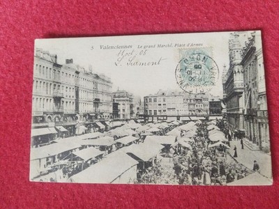 CPA . 59 Valenciennes Le Grand Marché Place D'armes